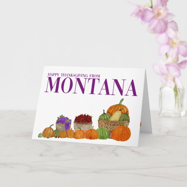 Montana Watercolor Pumpkins Erntedank Card Karte (Orchidee)
