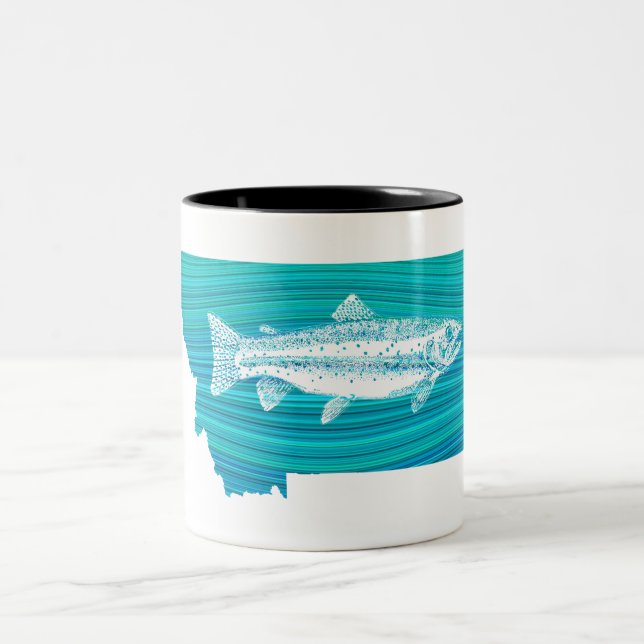 Montana Wave Fishing Zweifarbige Tasse (Mittel)