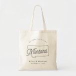 Montana Wedding Welcome Tote Bag Tragetasche<br><div class="desc">Diese Tasche in Montana ist ideal,  um die Gäste der Stadt zu Ihrer Hochzeit zu empfangen! Packen Sie es mit lokalen Goodies für ein extra lustiges Willkommenspaket.</div>