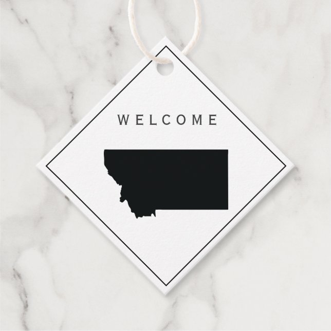 Montana Welcome Bag Geschenktag für Hochzeitstag Geschenkanhänger (Vorderseite)