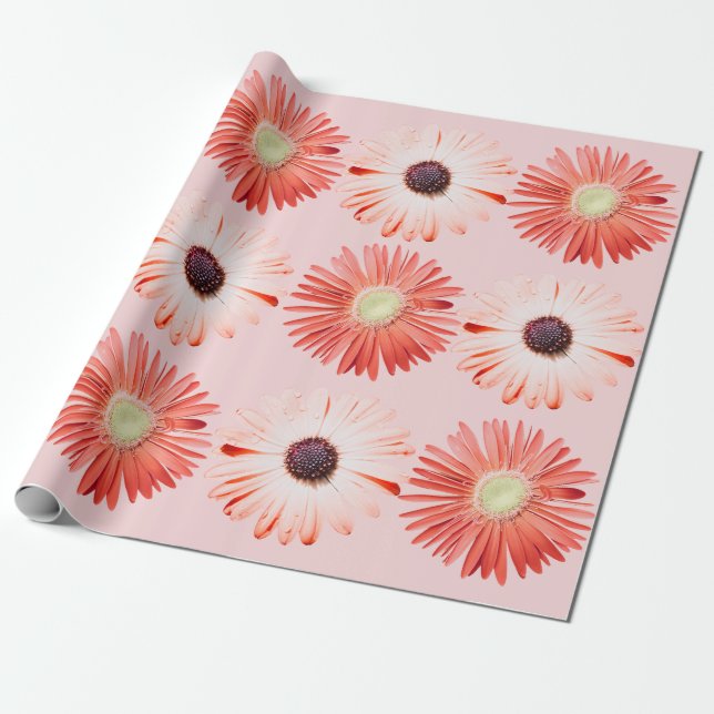 Montana-Wildblumen in rosa Wrapping Paper Geschenkpapier (Ungerollt)