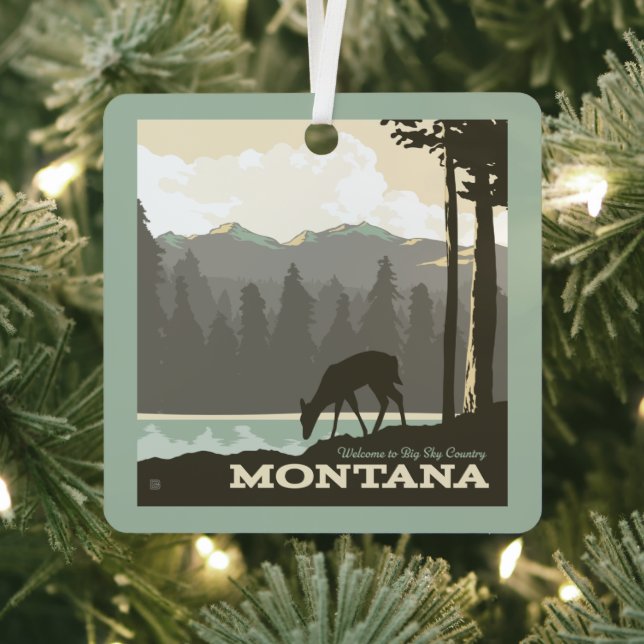 Montana | Willkommen im Big Sky Country Ornament Aus Metall (InSitu)