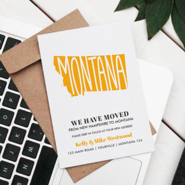MONTANA Wir haben neue Adresse Neue Zuhause Postka Postkarte (Von Creator hochgeladen)