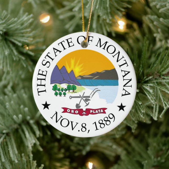 Montana-Zeichen Keramik Ornament (Baum)