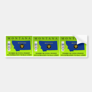 Montana-Zombie-Jagd-Erlaubnis Autoaufkleber