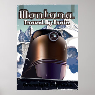 Montana-Zug Vintage-Reiseposter-Kunst. Poster