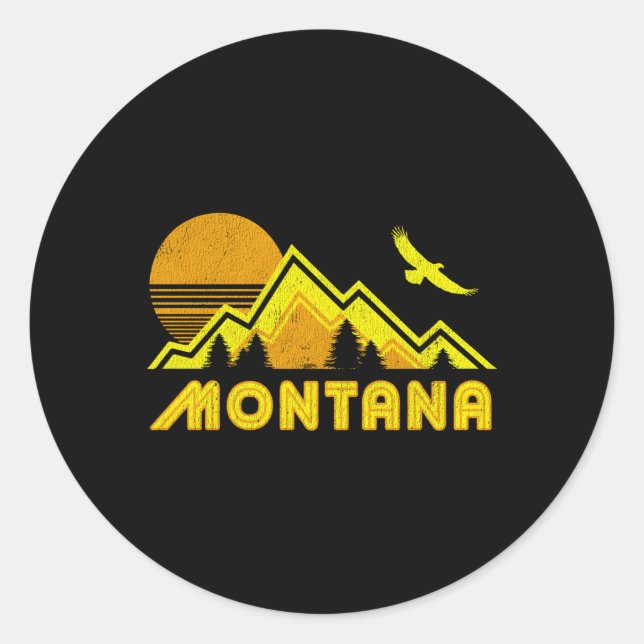 Montana Zuhause Runder Aufkleber (Vorderseite)