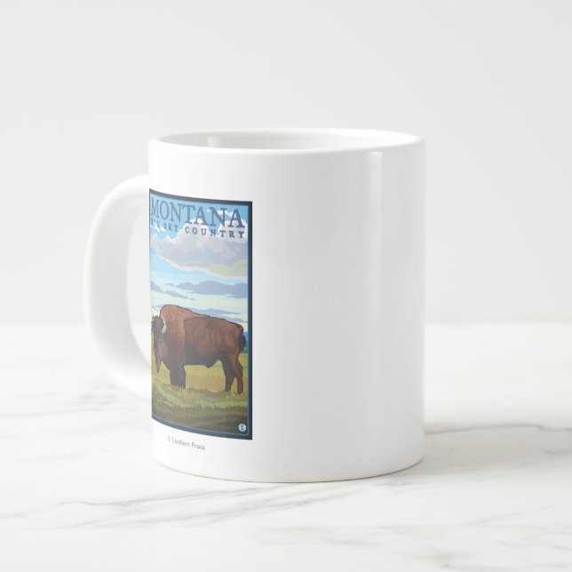 MontanaBison Vintage Reiseplan Jumbo-Tasse (Vorderseite Links)