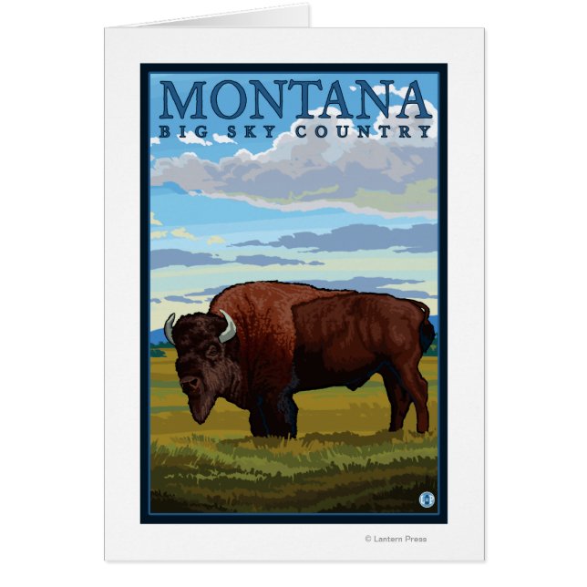 MontanaBison Vintage Travel Poster (Vorne)