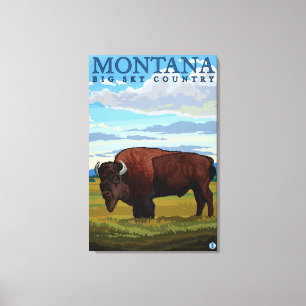 MontanaBison Vintage Travel Poster Leinwanddruck