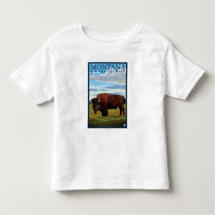 MontanaBison Vintages Reise-Plakat Kleinkind T-shirt
