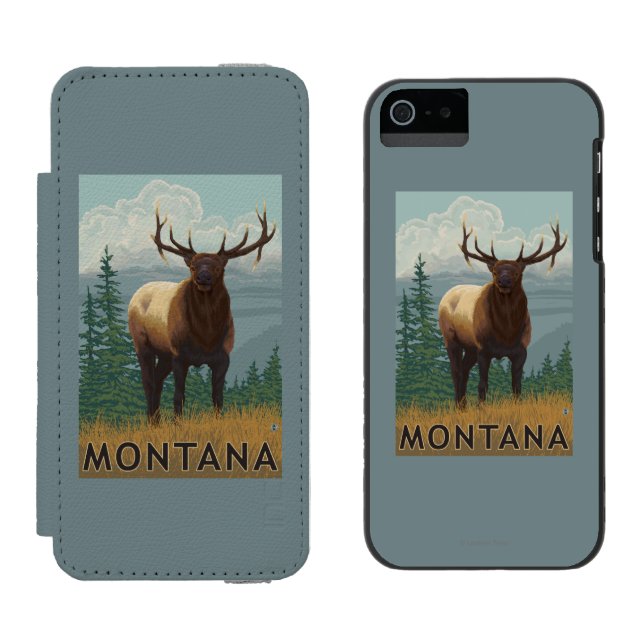 MontanaElk Szene Incipio iPhone Geldbeutel-Hülle (Seite an Seite)