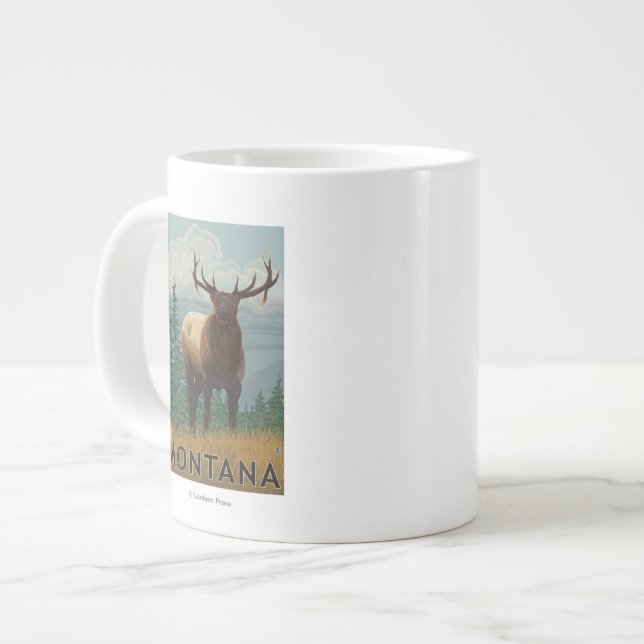 MontanaElk Szene Jumbo-Tasse (Vorderseite Links)