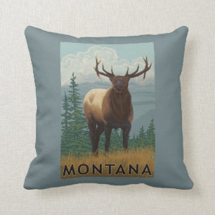 MontanaElk Szene Kissen