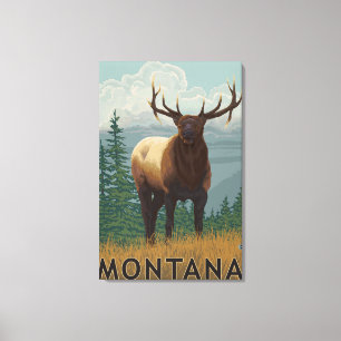 MontanaElk Szene Leinwanddruck