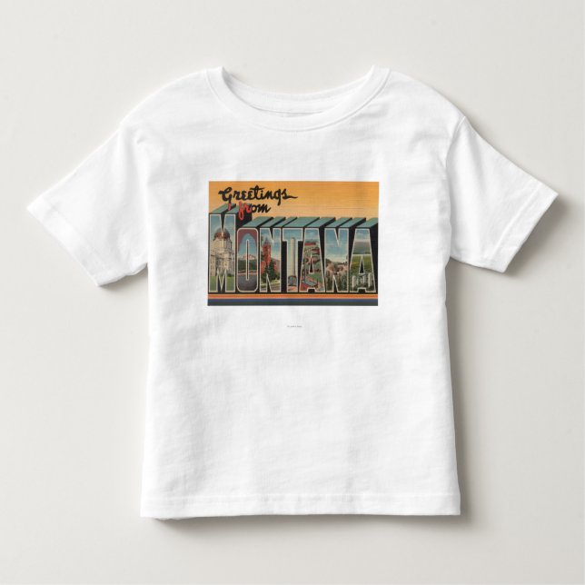 MontanaLarge Buchstabe ScenesMontana Kleinkind T-shirt (Vorderseite)