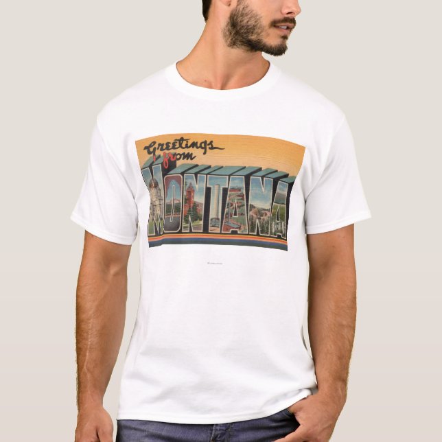 MontanaLarge Buchstabe ScenesMontana T-Shirt (Vorderseite)