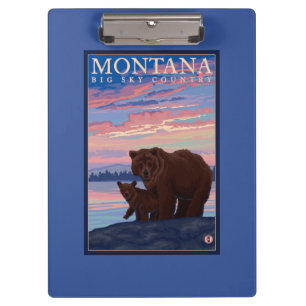 MontanaMomma Bär und Vintage Reise CUBs Klemmbrett