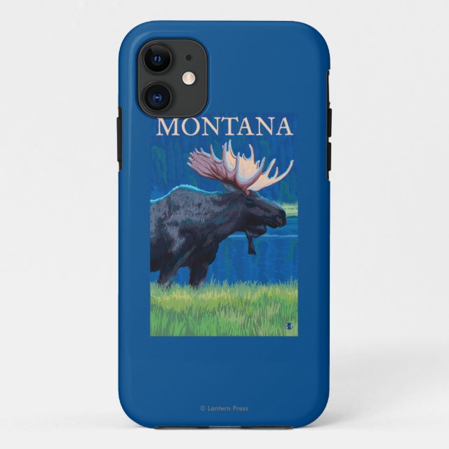 MontanaMoose Vintages Reise-Plakat Case-Mate iPhone Hülle (Rückseite)