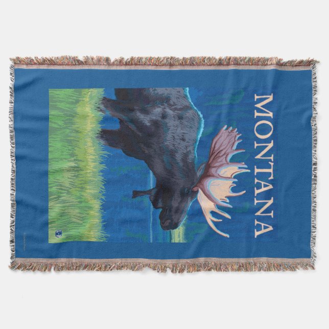 MontanaMoose Vintages Reise-Plakat Decke (Vorderseite)