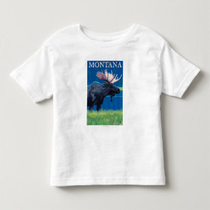 MontanaMoose Vintages Reise-Plakat Kleinkind T-shirt