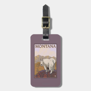 MontanaMountain Ziegen-Vintages Reise-Plakat Gepäckanhänger