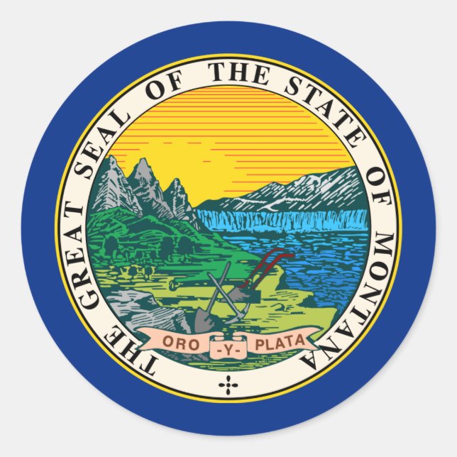 Montanan Siegel, Montana Runder Aufkleber (Vorderseite)