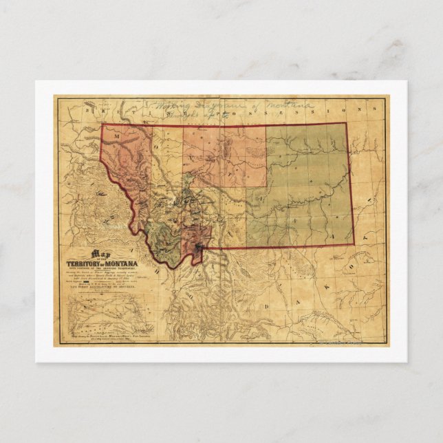 MontanaPanoramakarte Montana Postkarte (Vorderseite)