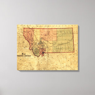 MontanaPanoramic MapMontana Leinwanddruck