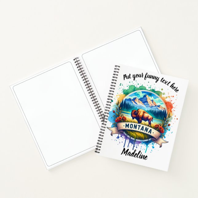 Montanas Schönheit und Wildnis in Aquarellen Notizbuch (Innenseite)