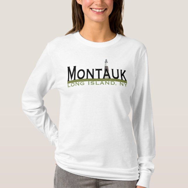Montauk Angepasst Hoodie Ladys T-Shirt (Vorderseite)