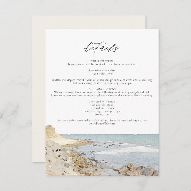 MONTAUK BEACH New York Ocean Details Beilage Karte (Vorne/Hinten)