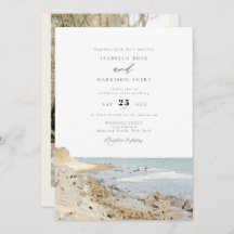 MONTAUK Beach New York Watercolor Wedding Invitati