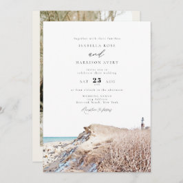 MONTAUK Beach New York Watercolor Wedding Invitati Einladung