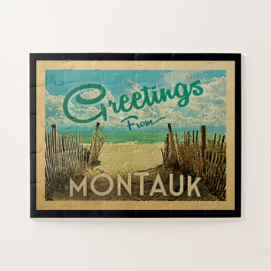 Montauk Beach Vintage Travel Puzzle