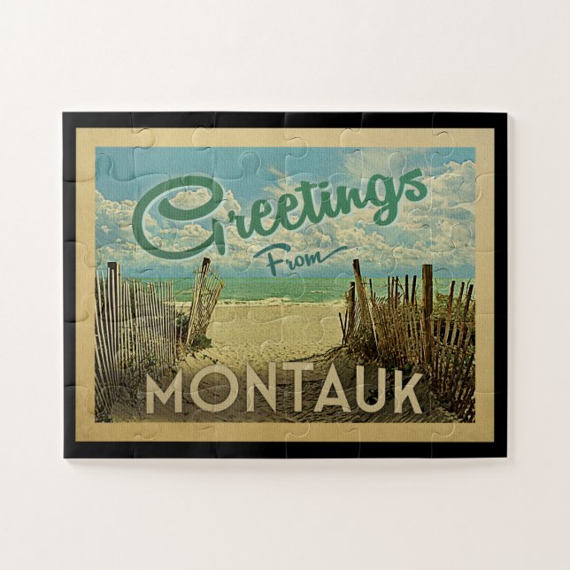 Montauk Beach Vintage Travel Puzzle (Horizontal)