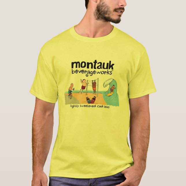 Montauk BeverageWorks - Strand und Eistee T-Shirt (Vorderseite)