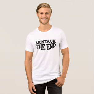 MONTAUK DAS ENDE Hamptons Angeln Bootfahren Sommer Tri-Blend Shirt