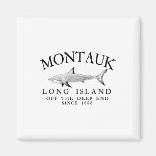 Montauk Li Off The Deep End Haifischangeln Vintage Magnet