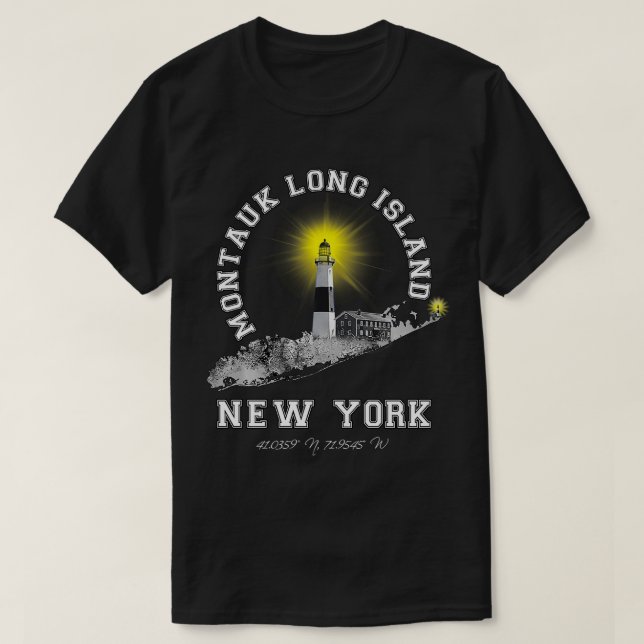 Montauk Lighthouse Long Island NY T-Shirt (Design vorne)