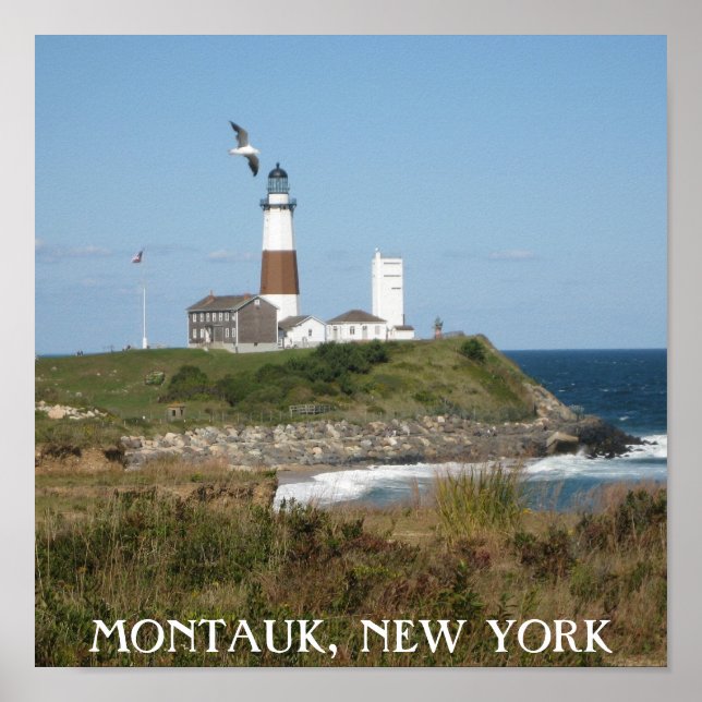 Montauk Lighthouse Seagull Liebe Poster (Vorne)