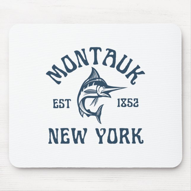Montauk New York Fishing Marlin Travel Fish Beach  Mousepad (Vorne)