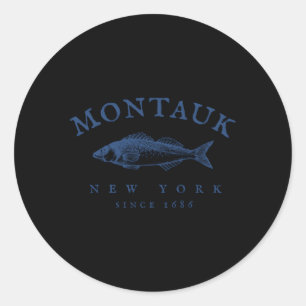 Montauk New York Fishing Runder Aufkleber