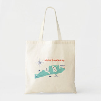 Montauk New York Karten-Taschen-Taschen-Willkommen Tragetasche
