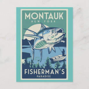 Montauk New Yorker Fischerparadies Postcard Postkarte