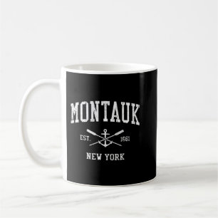 Montauk NY Vintag Crossed Oars & Boat Anchor Spor Kaffeetasse