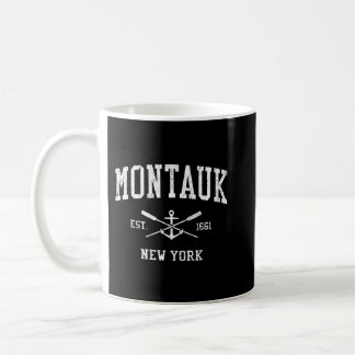 Montauk NY Vintag Crossed Oars & Boat Anchor Spor Kaffeetasse