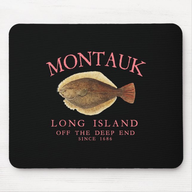 Montauk Off The Deep End Lucky Fluke Fishing Peach Mousepad (Vorne)
