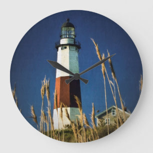 Montauk Point Lighthouse Clock Große Wanduhr