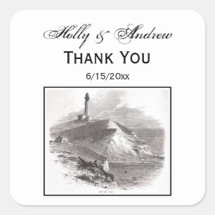 Montauk Point Lighthouse Hamptons Long Island NY Quadratischer Aufkleber
